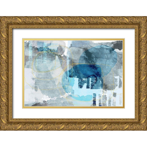 Iron Heather Gold Ornate Wood Framed Art Print with Double Matting by Naskrent, Delores