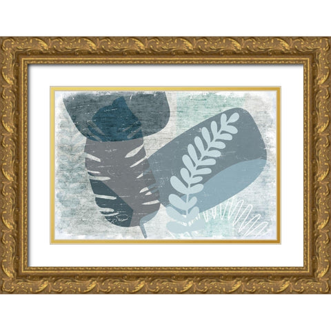 Budding Greenery Gold Ornate Wood Framed Art Print with Double Matting by Naskrent, Delores