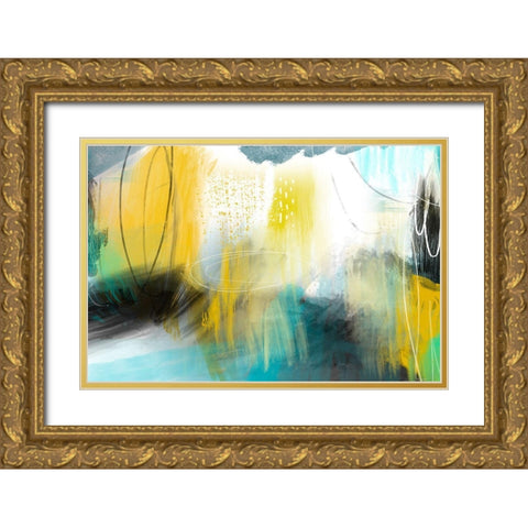 Forecast of Rain Gold Ornate Wood Framed Art Print with Double Matting by Naskrent, Delores