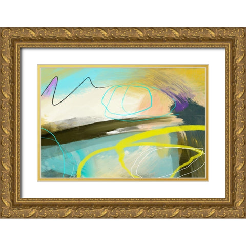 Modulate Gold Ornate Wood Framed Art Print with Double Matting by Naskrent, Delores