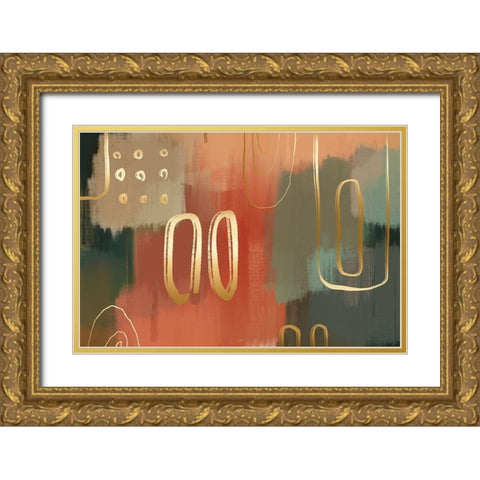 Terracotta Gold Ornate Wood Framed Art Print with Double Matting by Naskrent, Delores