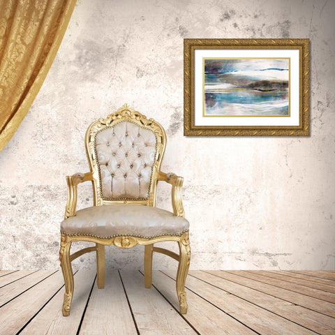 Sea and Sand Gold Ornate Wood Framed Art Print with Double Matting by Naskrent, Delores