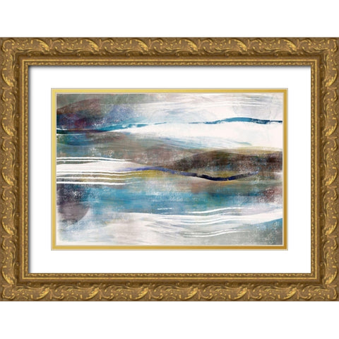 Sea and Sand Gold Ornate Wood Framed Art Print with Double Matting by Naskrent, Delores