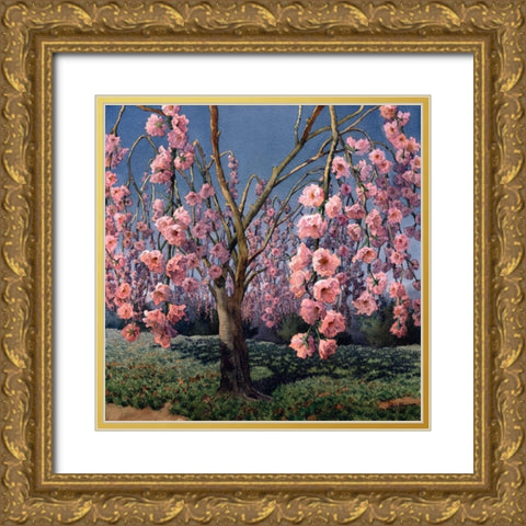 Tree Music III Gold Ornate Wood Framed Art Print with Double Matting by Wang, John