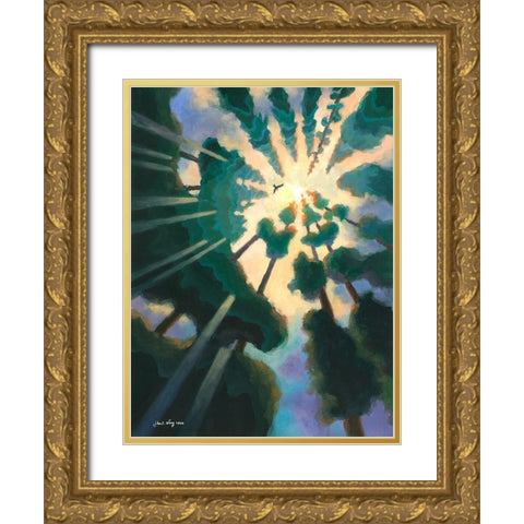 Fantasia of Summer Gold Ornate Wood Framed Art Print with Double Matting by Wang, John