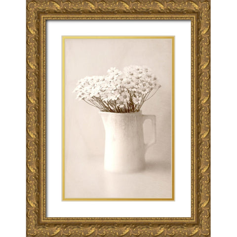 Jug of Daisies Gold Ornate Wood Framed Art Print with Double Matting by Stalus, Judy
