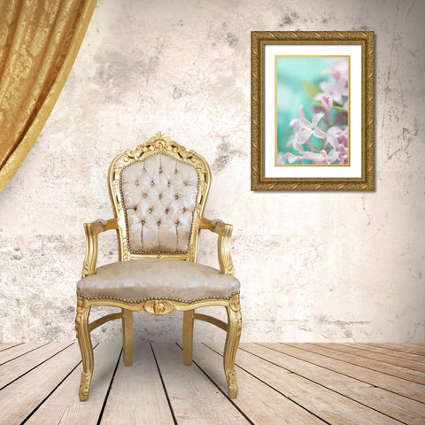 Lilac Flower Gold Ornate Wood Framed Art Print with Double Matting by Stalus, Judy