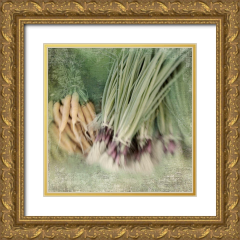Vegies Gold Ornate Wood Framed Art Print with Double Matting by Stalus, Judy