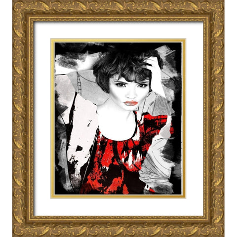 Red Dress II Gold Ornate Wood Framed Art Print with Double Matting by Smith, Karen