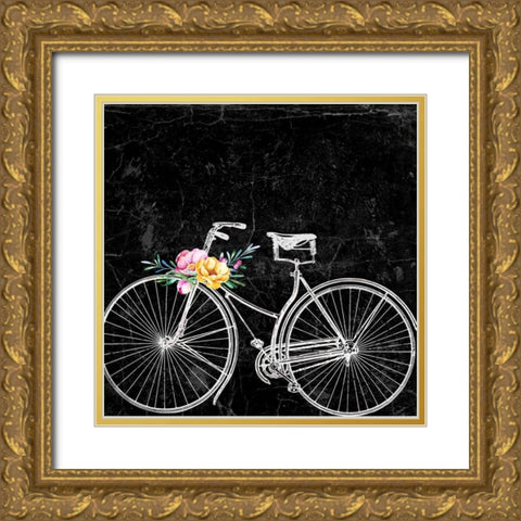 Floral Ride II Gold Ornate Wood Framed Art Print with Double Matting by Smith, Karen