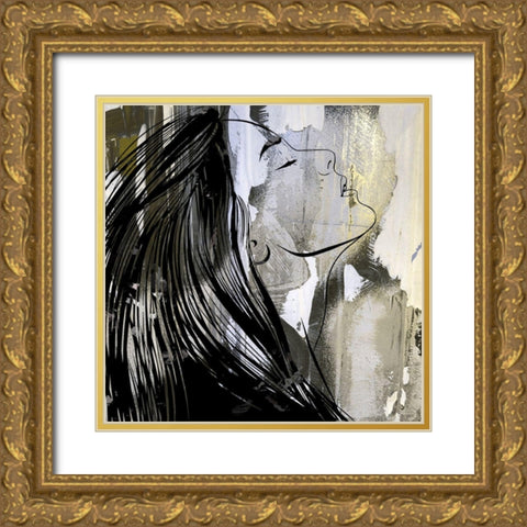 Face in the Wall I Gold Ornate Wood Framed Art Print with Double Matting by Smith, Karen