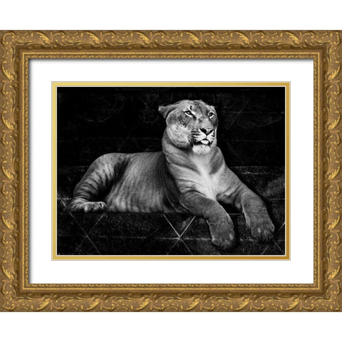 Chillin Gold Ornate Wood Framed Art Print with Double Matting by Smith, Karen