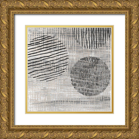 Line and Circle I Gold Ornate Wood Framed Art Print with Double Matting by Smith, Karen
