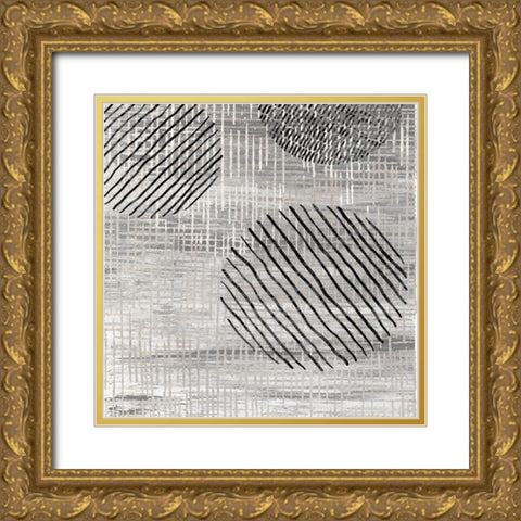 Line and Circle II Gold Ornate Wood Framed Art Print with Double Matting by Smith, Karen
