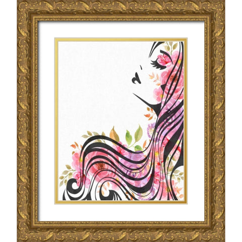 Rosey II Gold Ornate Wood Framed Art Print with Double Matting by Smith, Karen