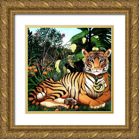 Jungler I Gold Ornate Wood Framed Art Print with Double Matting by Smith, Karen