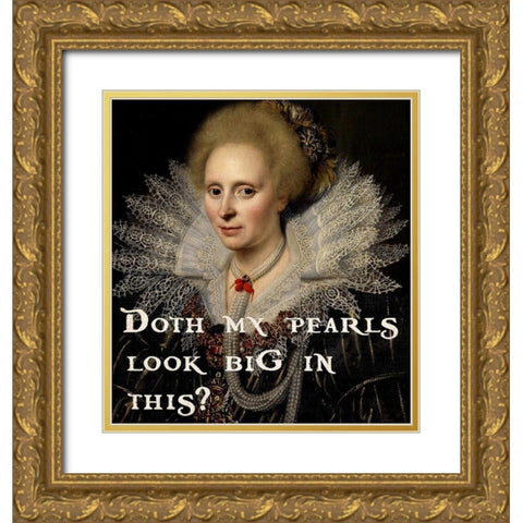 Pearls  Gold Ornate Wood Framed Art Print with Double Matting by Smith, Karen