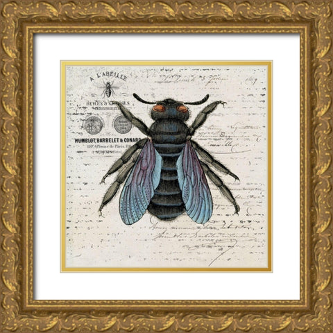 History Bee II Gold Ornate Wood Framed Art Print with Double Matting by Smith, Karen