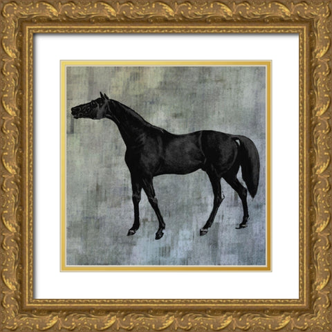 Horsey II Gold Ornate Wood Framed Art Print with Double Matting by Smith, Karen