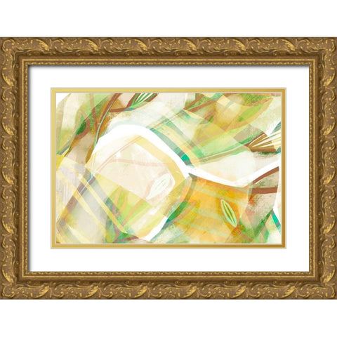 Broadleaf Gold Ornate Wood Framed Art Print with Double Matting by Naskrent, Delores