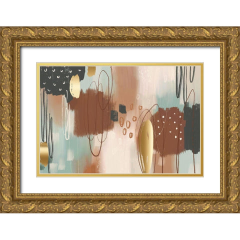 Ginger Bread Gold Ornate Wood Framed Art Print with Double Matting by Naskrent, Delores