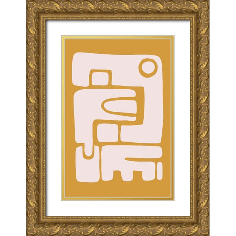 Seventies Vibe I Gold Ornate Wood Framed Art Print with Double Matting by Haase, Andrea
