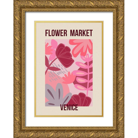 Flower Market Venice Gold Ornate Wood Framed Art Print with Double Matting by Haase, Andrea