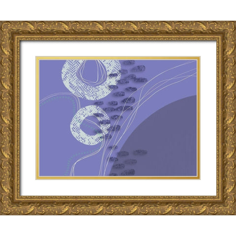 Abstract Traces Gold Ornate Wood Framed Art Print with Double Matting by Haase, Andrea