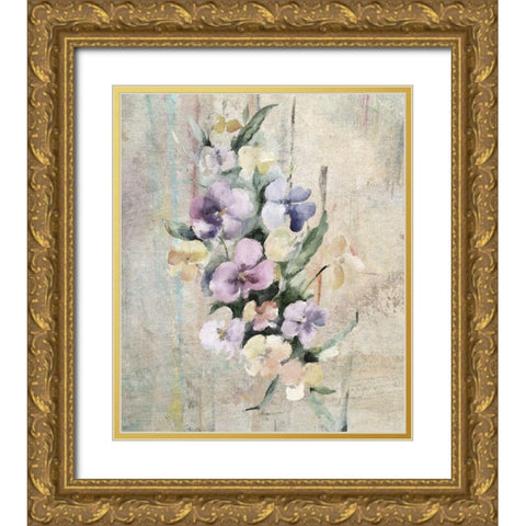 Bouquet I Gold Ornate Wood Framed Art Print with Double Matting by Smith, Karen