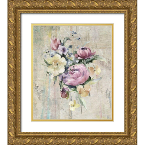 Bouquet II Gold Ornate Wood Framed Art Print with Double Matting by Smith, Karen