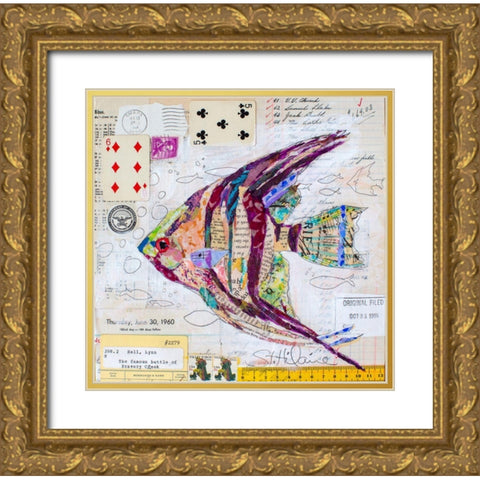 Angel Fish at Bravery Creek Gold Ornate Wood Framed Art Print with Double Matting by St Hilaire, Elizabeth