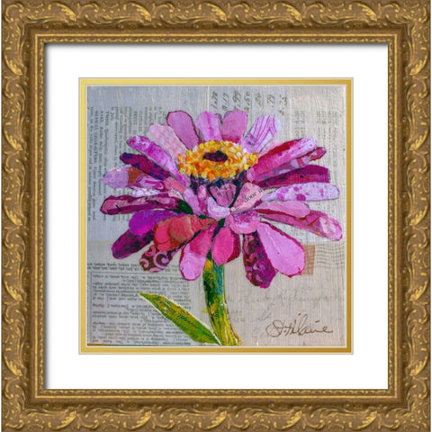 Z is for Zinnia Gold Ornate Wood Framed Art Print with Double Matting by St Hilaire, Elizabeth