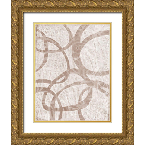 Monoprint V Gold Ornate Wood Framed Art Print with Double Matting by St Hilaire, Elizabeth