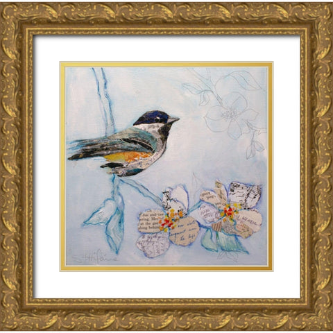 Black Capped Chickadee II Gold Ornate Wood Framed Art Print with Double Matting by St Hilaire, Elizabeth