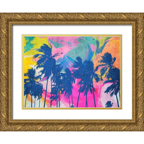 Tropical Palms Nature Magic I Gold Ornate Wood Framed Art Print with Double Matting by Orlov, Irena