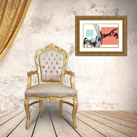 Geometric Shape and Black Abstraction IV Gold Ornate Wood Framed Art Print with Double Matting by Orlov, Irena