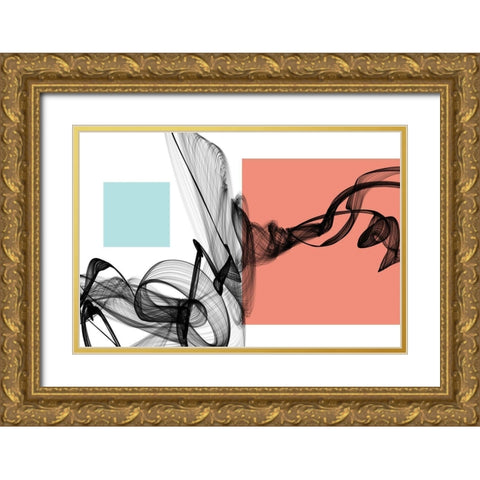 Geometric Shape and Black Abstraction IV Gold Ornate Wood Framed Art Print with Double Matting by Orlov, Irena