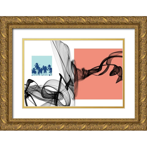 Geometric Shape and Black Abstraction VI Gold Ornate Wood Framed Art Print with Double Matting by Orlov, Irena