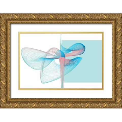 Geometric Shape and Black Abstraction VII Gold Ornate Wood Framed Art Print with Double Matting by Orlov, Irena