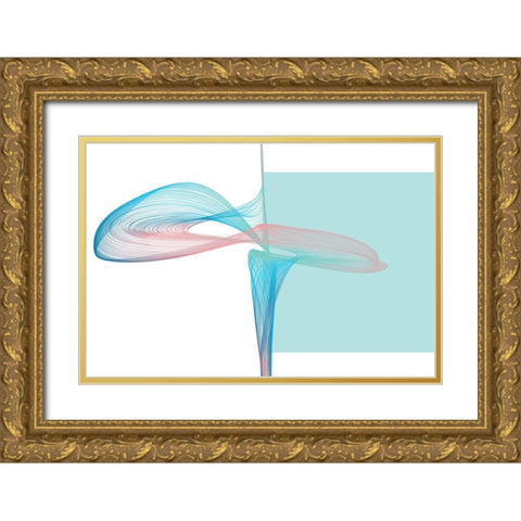 Geometric Shape and Black Abstraction VIII Gold Ornate Wood Framed Art Print with Double Matting by Orlov, Irena