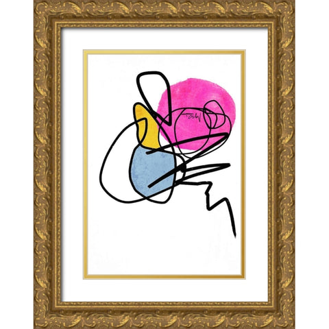 Shapes and Lines I Gold Ornate Wood Framed Art Print with Double Matting by Orlov, Irena