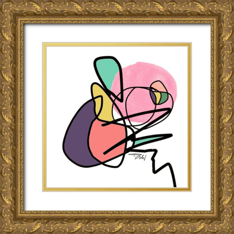 Shapes and Lines II Gold Ornate Wood Framed Art Print with Double Matting by Orlov, Irena