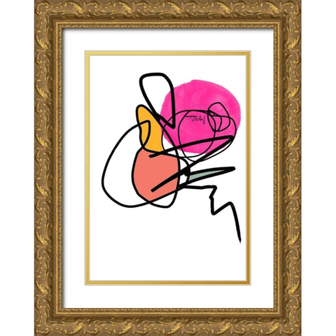 Shapes and Lines III Gold Ornate Wood Framed Art Print with Double Matting by Orlov, Irena