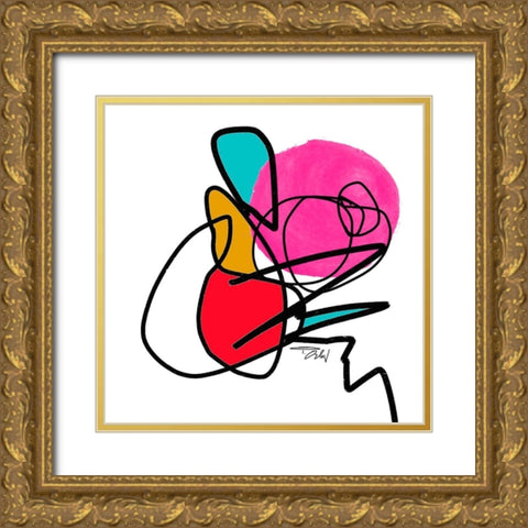 Shapes and Lines IV Gold Ornate Wood Framed Art Print with Double Matting by Orlov, Irena