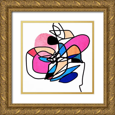 Shapes and Lines V Gold Ornate Wood Framed Art Print with Double Matting by Orlov, Irena