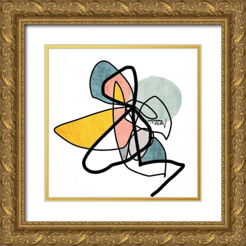 Shapes and Lines VI Gold Ornate Wood Framed Art Print with Double Matting by Orlov, Irena