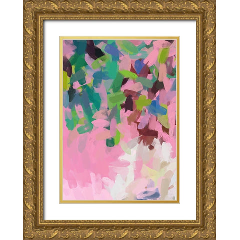 Color Burst Abstraction IV Gold Ornate Wood Framed Art Print with Double Matting by Orlov, Irena