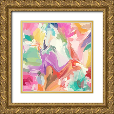 Color Burst Abstraction VII Gold Ornate Wood Framed Art Print with Double Matting by Orlov, Irena