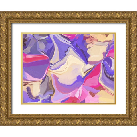 Color Burst Abstraction VIII Gold Ornate Wood Framed Art Print with Double Matting by Orlov, Irena