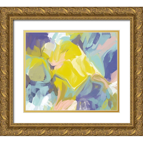 Color Burst Abstraction IX Gold Ornate Wood Framed Art Print with Double Matting by Orlov, Irena